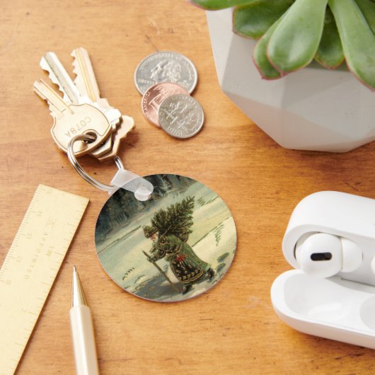 サンタ運クロースの木 キーホルダー (デスク)