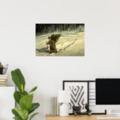 サンタ運クロースの木 ポスター (ホームオフィス)