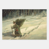 サンタ運クロースの木 ラッピングペーパーシート (正面3)