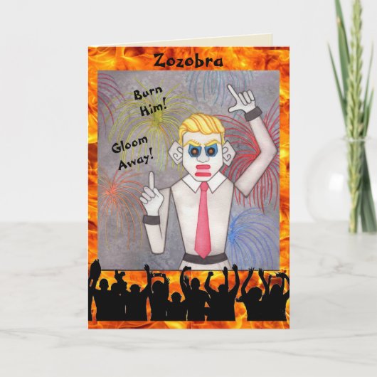 サンタ遠くにフェの伝統を燃やす シーズンカード (正面)