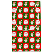 サンタ野球選手名前をカスタムする/文字クリスマス スモールペーパーバッグ (裏面)