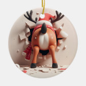 サンタ間抜けのトナカイ セラミックオーナメント (正面)