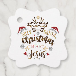 サンタ間抜けクリスマスはイエス様の贈り物ラベル フェイバータグ