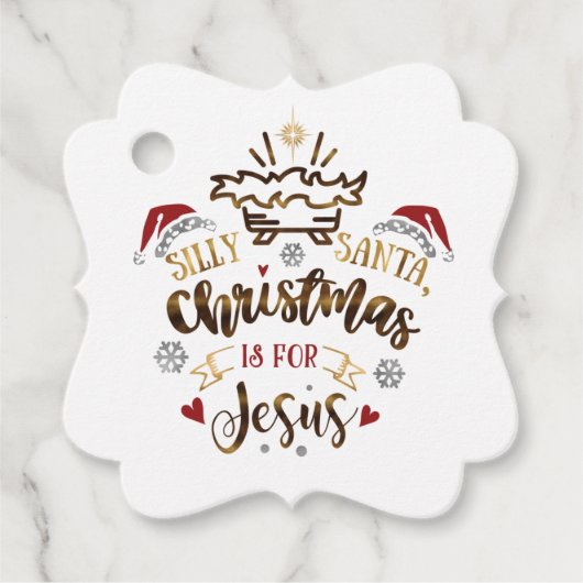 サンタ間抜けクリスマスはイエス様の贈り物ラベル フェイバータグ (正面)
