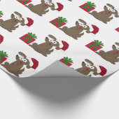 サンタ間抜けハットに登場する漫画の犬 ラッピングペーパー (角)