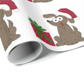 サンタ間抜けハットに登場する漫画の犬 ラッピングペーパー (ロールコーナー)