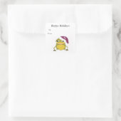 サンタ間抜けハットのカエル スクエアシール (バッグ)