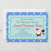 サンタ雪だるまクリスマスパーティー 招待状 (正面)