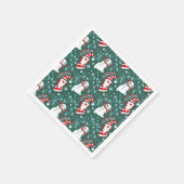 サンタ雪だるまクリスマス スタンダードカクテルナプキン (角)