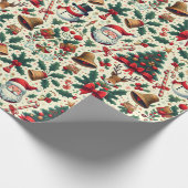 サンタ雪だるまクリスマス ラッピングペーパー (角)