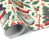 サンタ雪だるまクリスマス ラッピングペーパー (ロールコーナー)