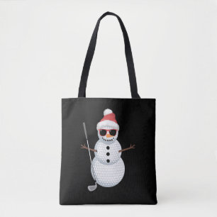 サンタ雪だるまゴルフボール クリスマスゴルファーギフト トートバッグ