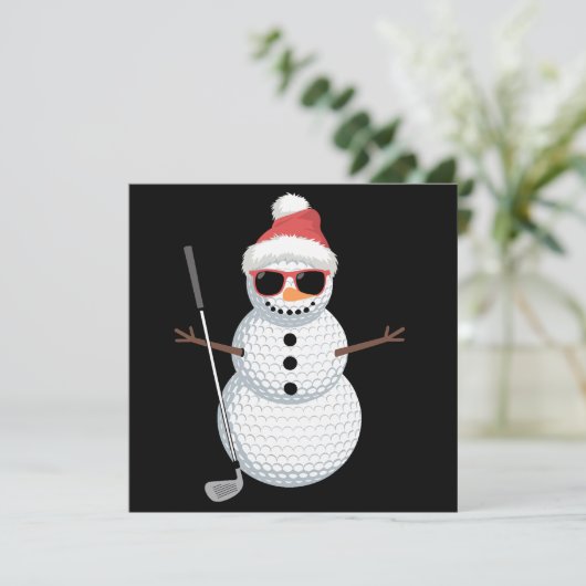 サンタ雪だるまゴルフボール クリスマスゴルファーギフト 招待状 (スタンド正面)