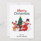 サンタ雪だるまトナカイフェスティバルメリークリスマス シーズンカード (正面)