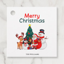 サンタ雪だるまトナカイフェスティバルメリークリスマス フェイバータグ