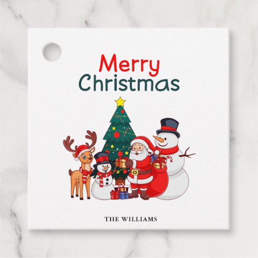 サンタ雪だるまトナカイフェスティバルメリークリスマス フェイバータグ (正面)