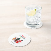 サンタ雪だるまトナカイフェスティバルメリークリスマス ペーパーコースター (インサイチュ)
