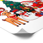 サンタ雪だるまトナカイフェスティバルメリークリスマス ポスター (角)