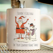 サンタ雪だるまトナカイ季節のごあいさつビジネス ツートーンマグカップ