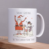 サンタ雪だるまトナカイ季節のごあいさつビジネス ツートーンマグカップ