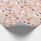 サンタ雪だるまトナディアキャンディーケーンクリスマスツリー ラッピングペーパー (角)