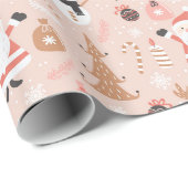 サンタ雪だるまトナディアキャンディーケーンクリスマスツリー ラッピングペーパー (ロールコーナー)