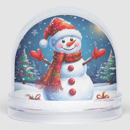 サンタ雪だるま帽をかぶった陽気なサンタ (正面)