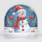 サンタ雪だるま帽をかぶった陽気なサンタ (裏面)