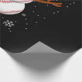 サンタ雪だるま野球ダビングハート ラッピングペーパー (角)