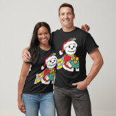 サンタ雪だるま Tシャツ (ユニセックス)