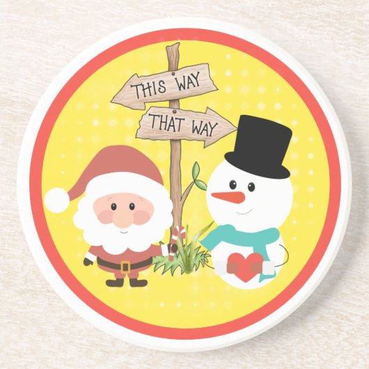 サンタ霜の降りたーか?クリスマスの行き方コースター コースター (正面)