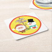 サンタ霜の降りたーか？クリスマスの行き方コースター スクエアペーパーコースター (アングル)