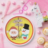 サンタ霜の降りたーか？クリスマスの行き方プレート ペーパープレート (パーティー)