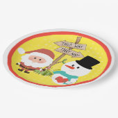 サンタ霜の降りたーか？クリスマスの行き方プレート ペーパープレート (アングル)