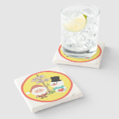 サンタ霜の降りたーか?クリスマスの行き方 ストーンコースター (横)