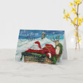 サンタ静かークリスマスカード「ナイト」 カード (黄色い花)