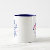 サンタ静か絵文字で夜がおもしろい退屈 ツートーンマグカップ (中央)