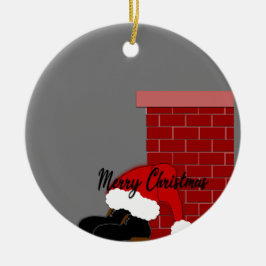 サンタ靴の煙突 セラミックオーナメント
