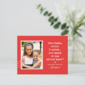 サンタ頼編集可能カラーホリデーカードポストカード シーズンポストカード (スタンド正面)