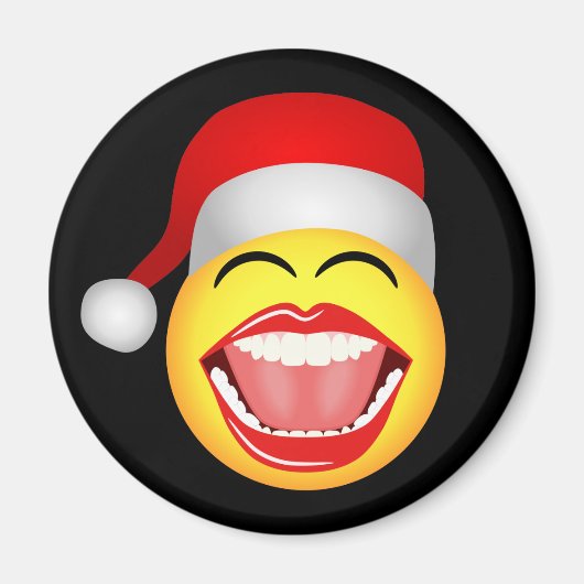 サンタ顔おもしろいクリスマス冷蔵庫用マグネット マグネット (正面)