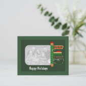 サンタ顔クリスマスホリデーフォトポストカード シーズンポストカード (スタンド正面)