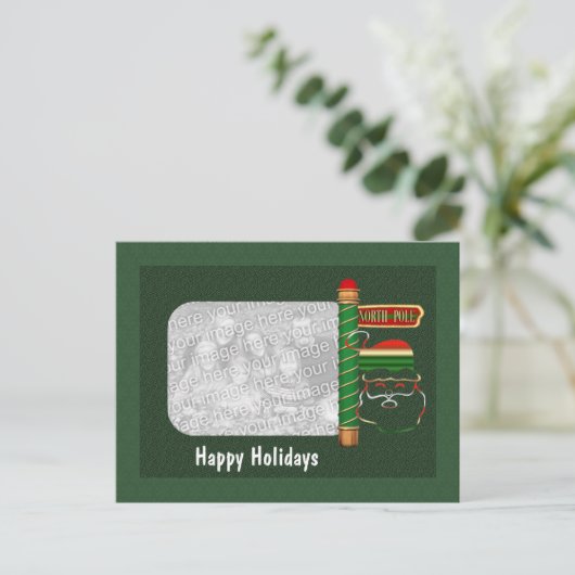 サンタ顔クリスマスホリデーフォトポストカード シーズンポストカード (スタンド正面)