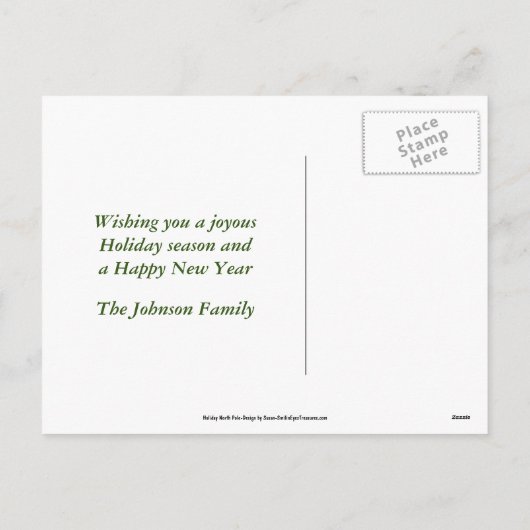 サンタ顔クリスマスホリデーフォトポストカード シーズンポストカード (裏面)