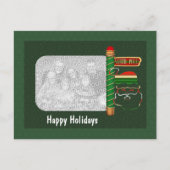 サンタ顔クリスマスホリデーフォトポストカード シーズンポストカード (正面)