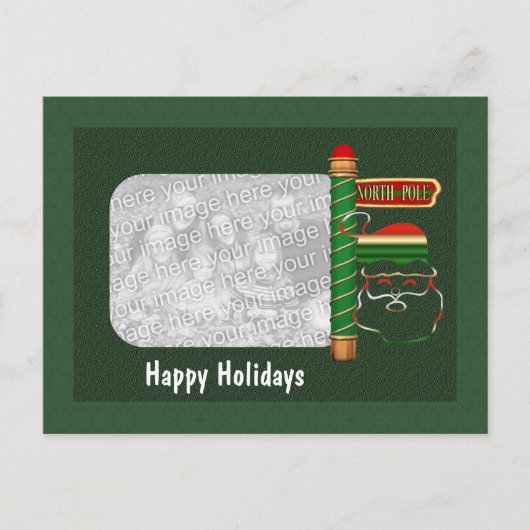 サンタ顔クリスマスホリデーフォトポストカード シーズンポストカード (正面)