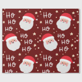 サンタ顔クリスマスホーホパタン ラッピングペーパー (フラット)