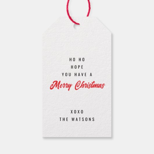 サンタ顔クリスマス ギフトタグ (裏面)