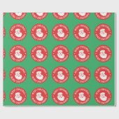 サンタ顔クリスマス ラッピングペーパー (フラット)