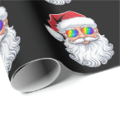 サンタ顔ゲイサングラスクリスマスクリスマスLGBTQ ラッピングペーパー (ロールコーナー)