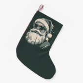 サンタ顔サングラスクリスマスクリスマスレトロ スモールクリスマスストッキング (正面 (吊り時))